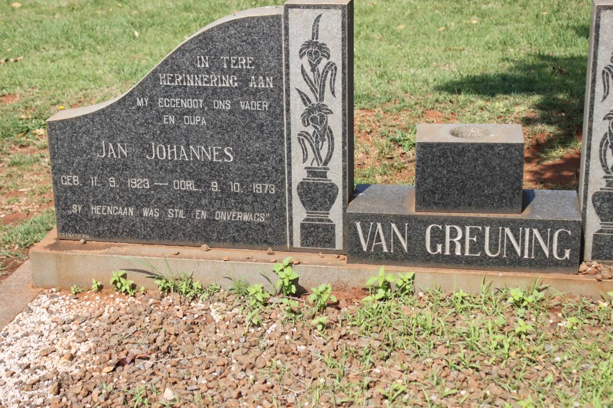 GREUNING Jan Johannes, van 1923-1973