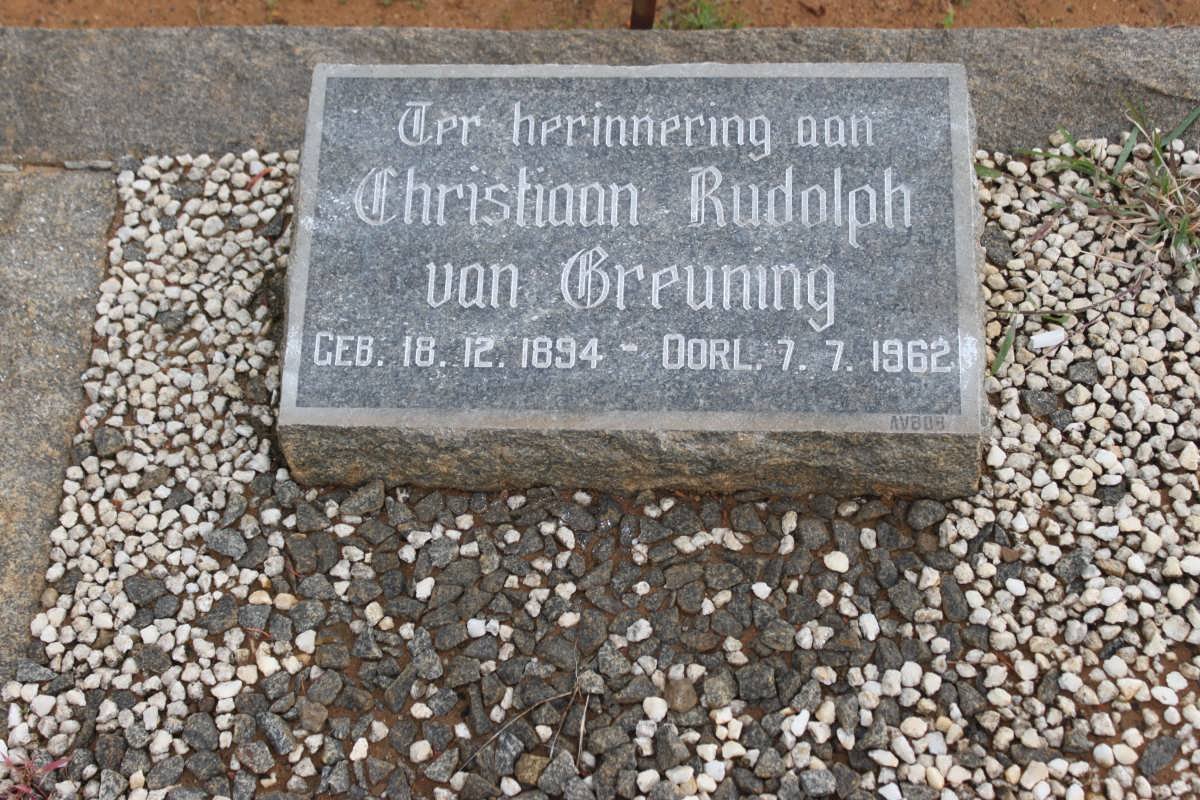 GREUNING Christiaan Rudolph, van 1894-1962