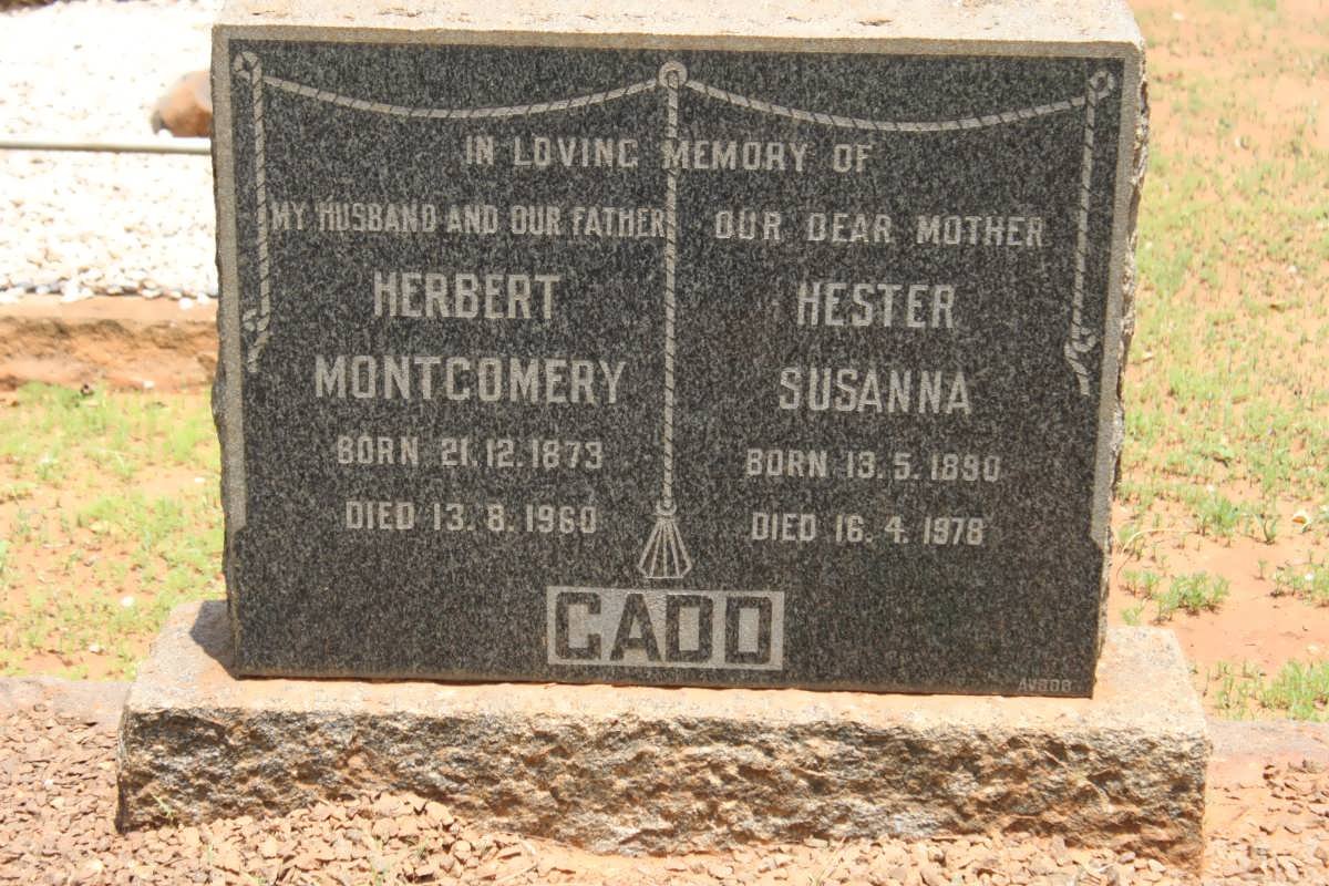GADD Herbert Montgomery 1873-1960 &amp; Hester Susanna 1890-1978
