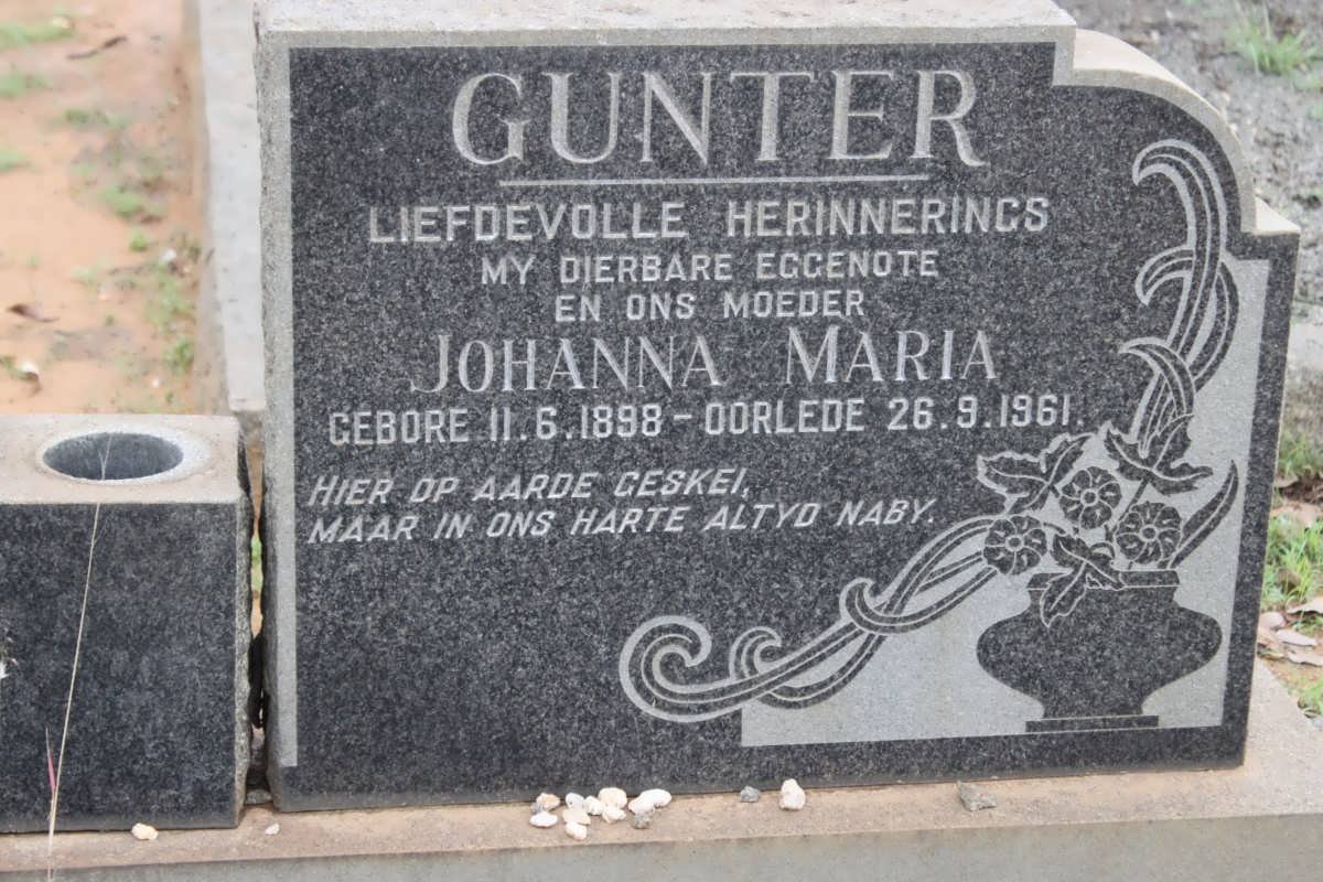 GUNTER Johanna Maria 1898-1961
