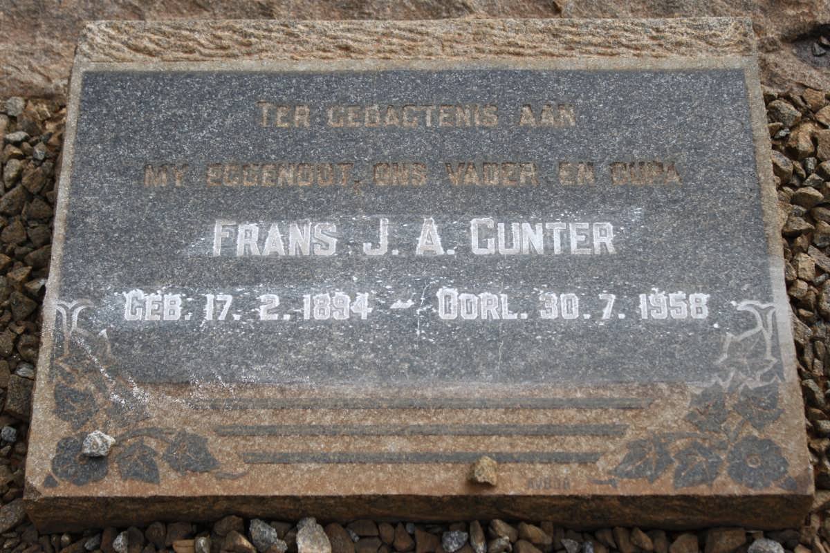 GUNTER Frans J.A. 1894-1958