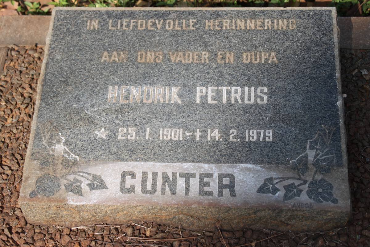 GUNTER Hendrik Petrus 1901-1979