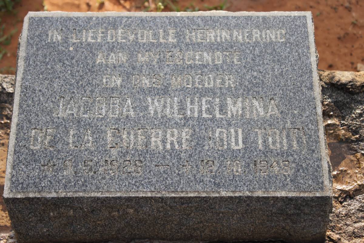 GUERRE Jacoba Wilhelmina, de la nee DU TOIT 1926-1948