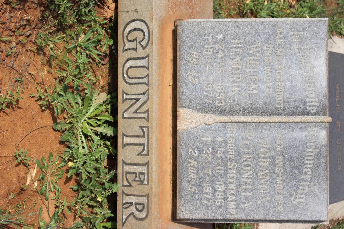 GUNTER Willem Hendrik 1893-1977 &amp; Johanna Petronella STEENKAMP 1886-1977