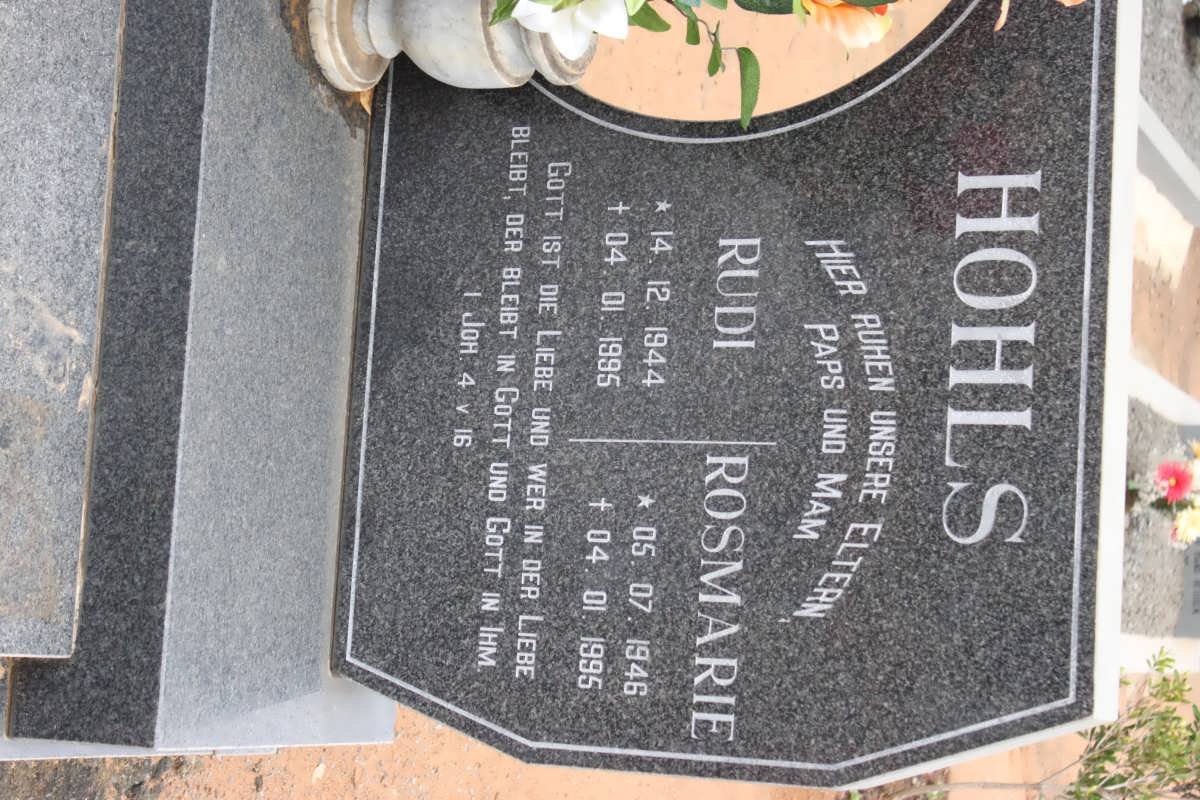 HOHLS Rudi 1944-1995 &amp; Rosmarie 1946-1995