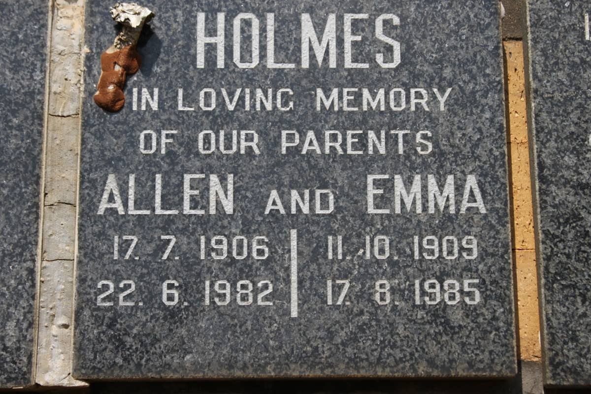 HOLMES Allen 1906-1982 &amp; Emma 1909-1985