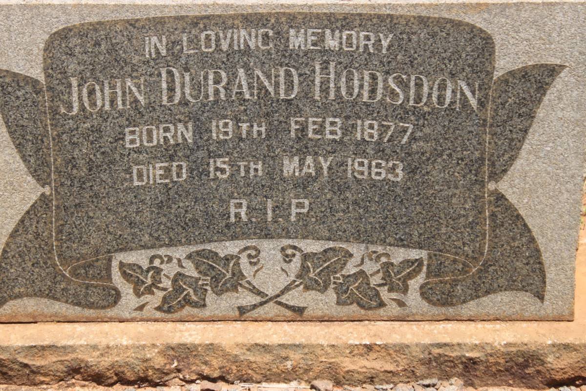 HODSDON John Durand 1877-1963