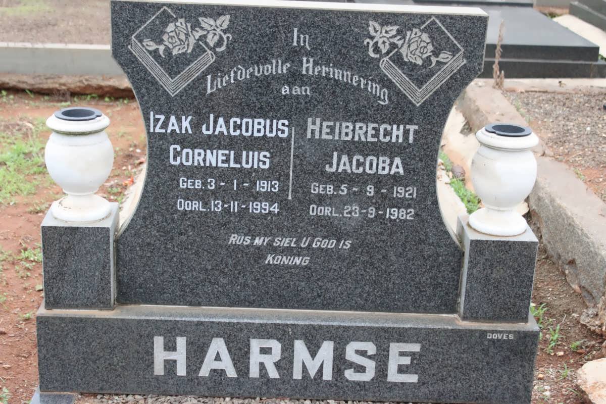 HARMSE Izak Jacobus Cornelius 1913-1994 &amp; Heibrecht Jacoba 1921-1982
