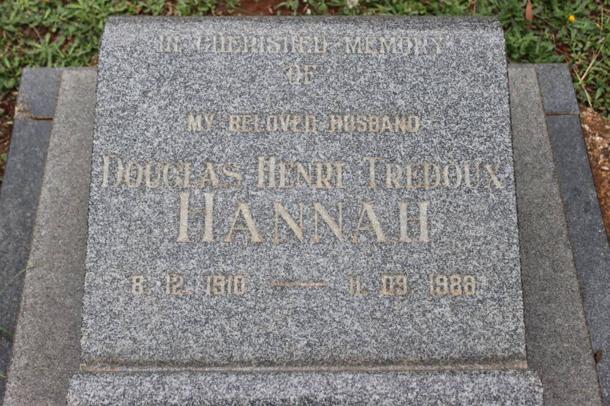 HANNAH Douglas Henri Tredoux 1910-1988