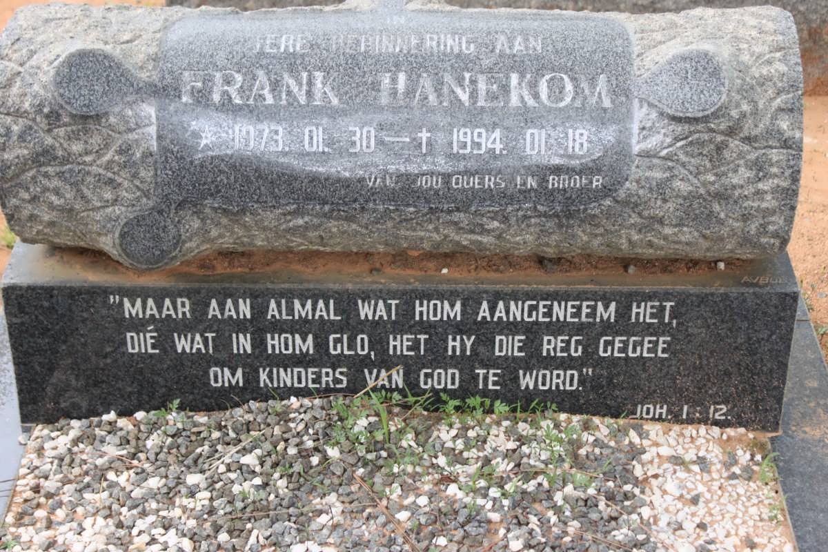 HANEKOM Frank 1973-1994