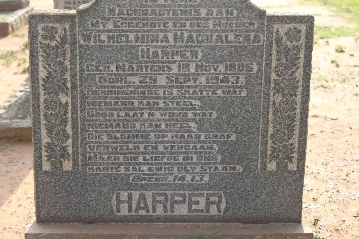 HARPER Wilhelmina Magdalena nee MAARTENS 1885-1943
