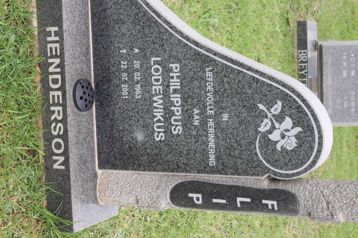 HENDERSON Philippus Lodewikus 1963-2001