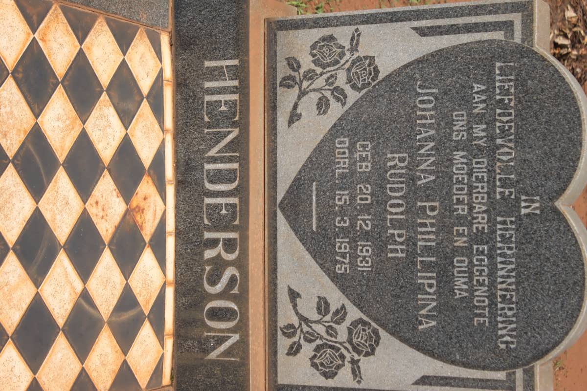 HENDERSON Johanna Phillipina Rudolph 1931-1975