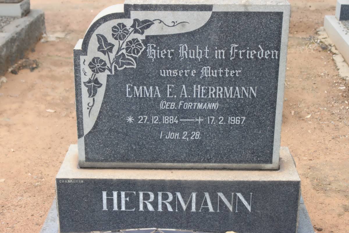 HERRMANN Emma E.A. nee FORTMANN 1884-1967