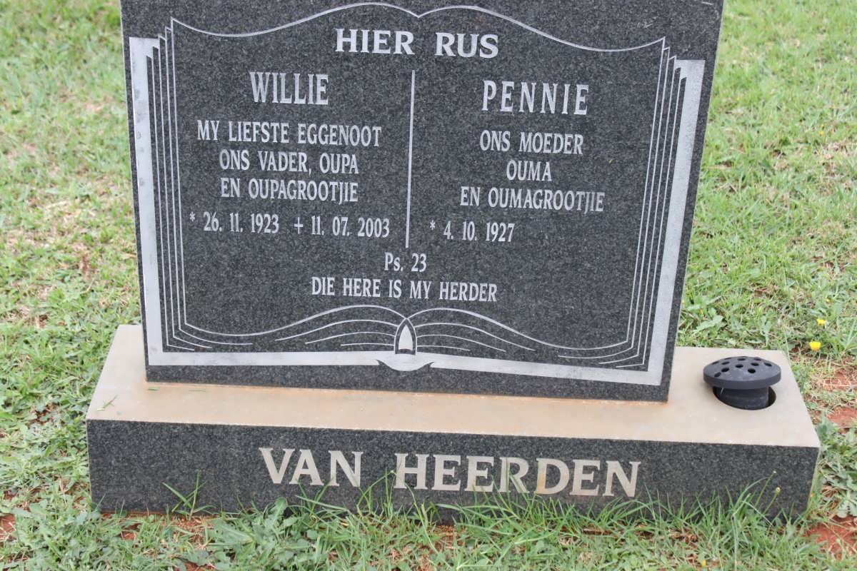 HEERDEN Willie, van 1923-2003 &amp; Pennie 1927-