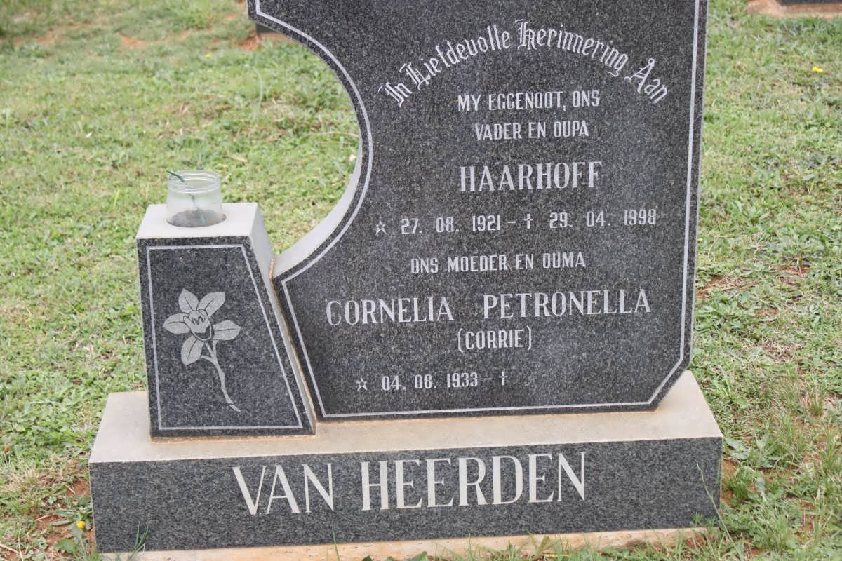 HEERDEN Haarhoff van 1921-1998 &amp; Cornelia Petronella 1933-