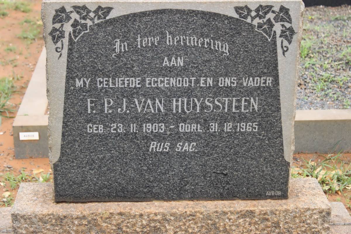 HUYSSTEEN F.P.J., van 1903-1965