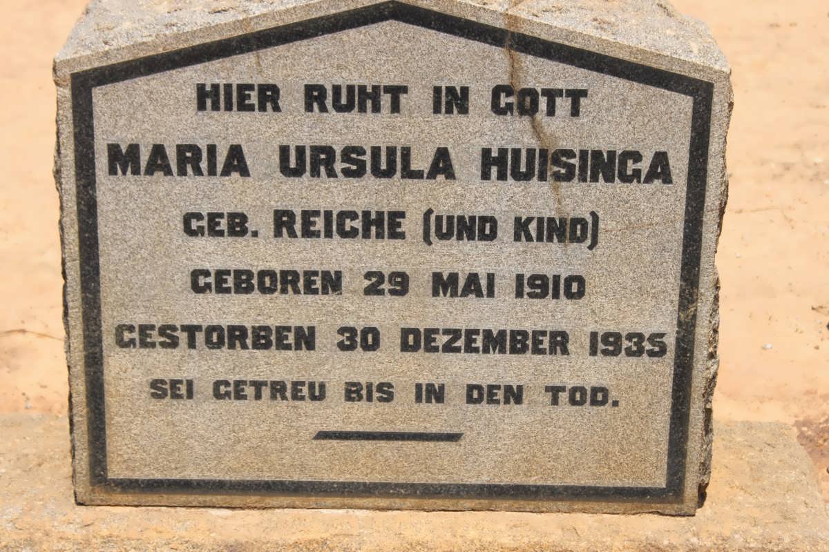 HUISINGA Maria Ursula nee REICHE 1910-1935 