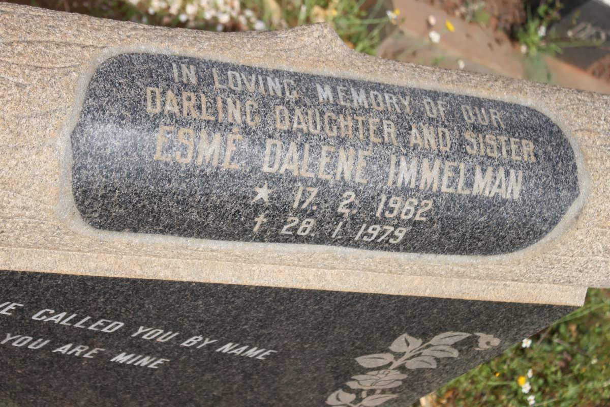 IMMELMAN Esme Dalene 1962-1979