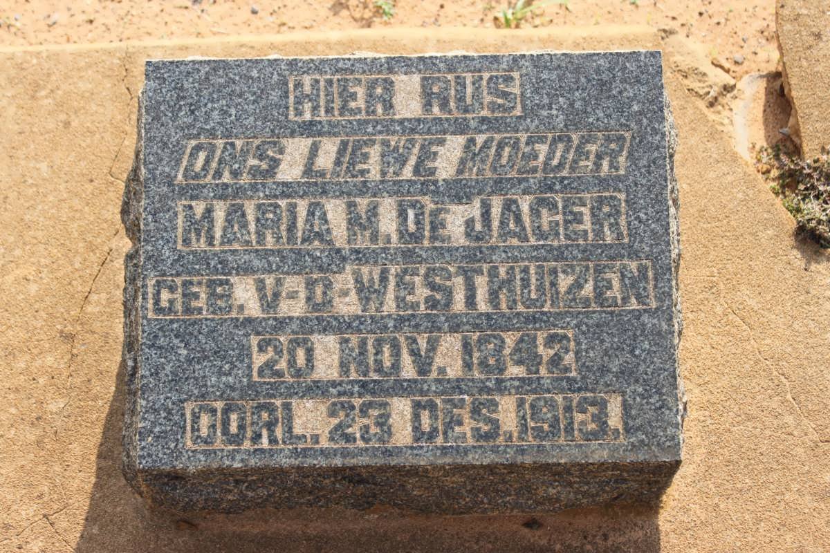 JAGER Maria M., de nee V.D. WESTHUIZEN 1842-1913