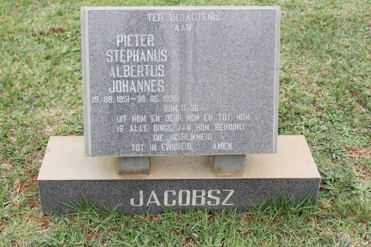 JACOBSZ Pieter Stephanus Albertus Johannes 1951-1998
