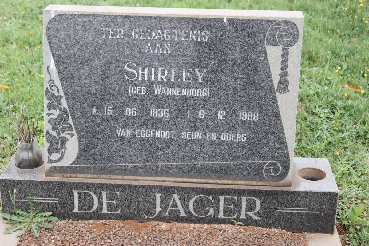 JAGER Shirley, de nee WANNENBURG 1936-1988