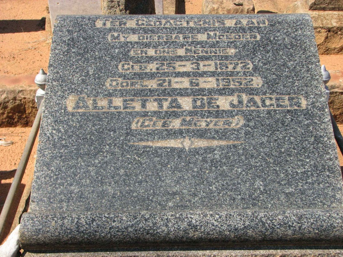 JAGER Aletta, de nee MEYER 1872-1952