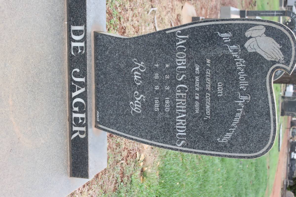 JAGER Jacobus Gerhardus, de 1930-1985