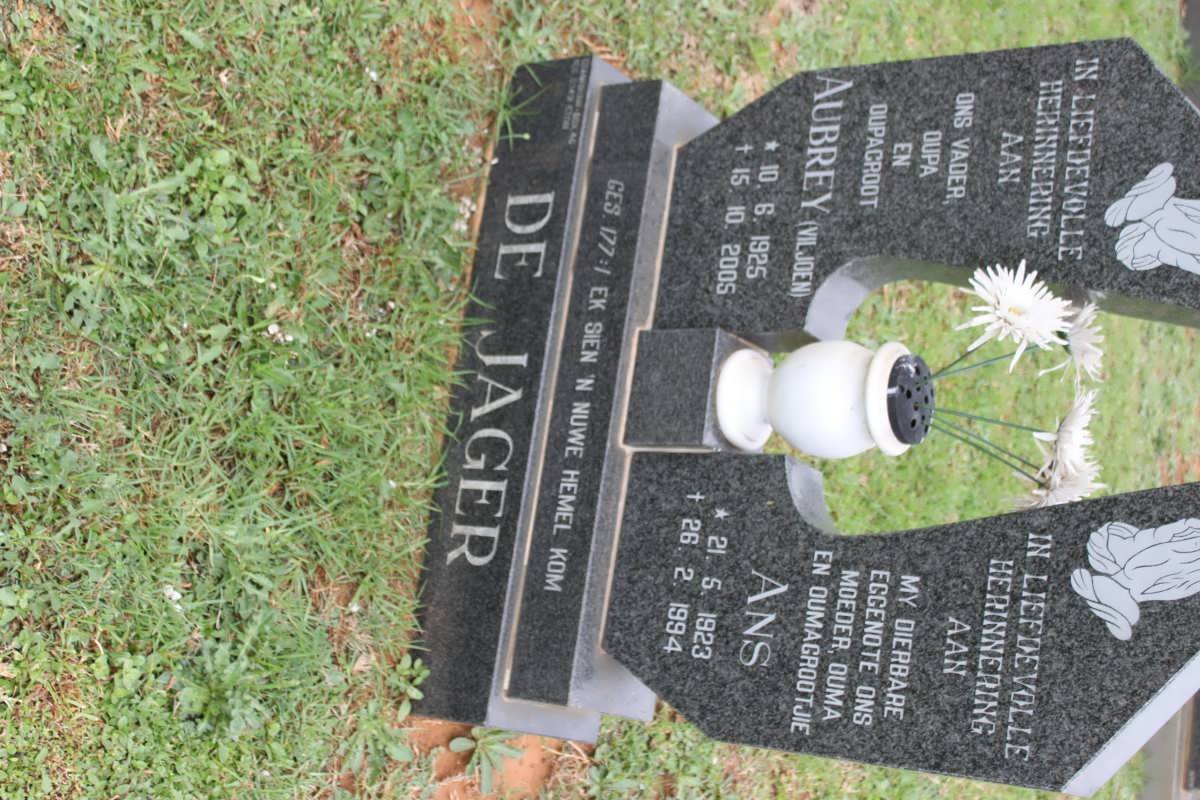 JAGER Aubrey, de 1925-2005 &amp; Ans 1923-1994
