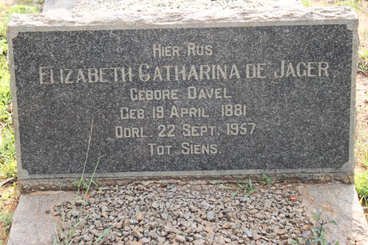 JAGER Elizabeth Catharina, de nee DAVEL 1881-1957