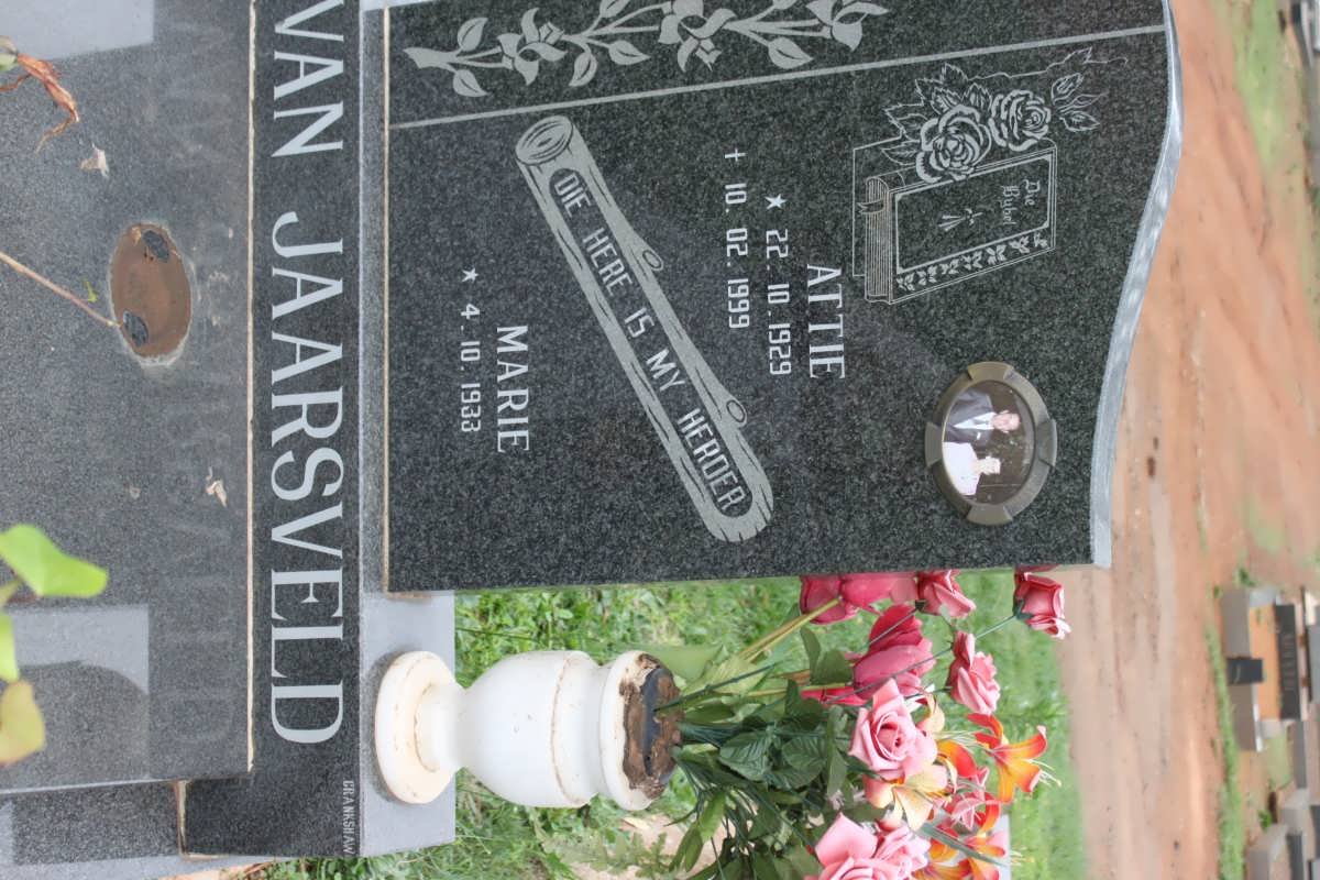 JAARSVELD Attie 1929-1999 &amp; Marie 1933-
