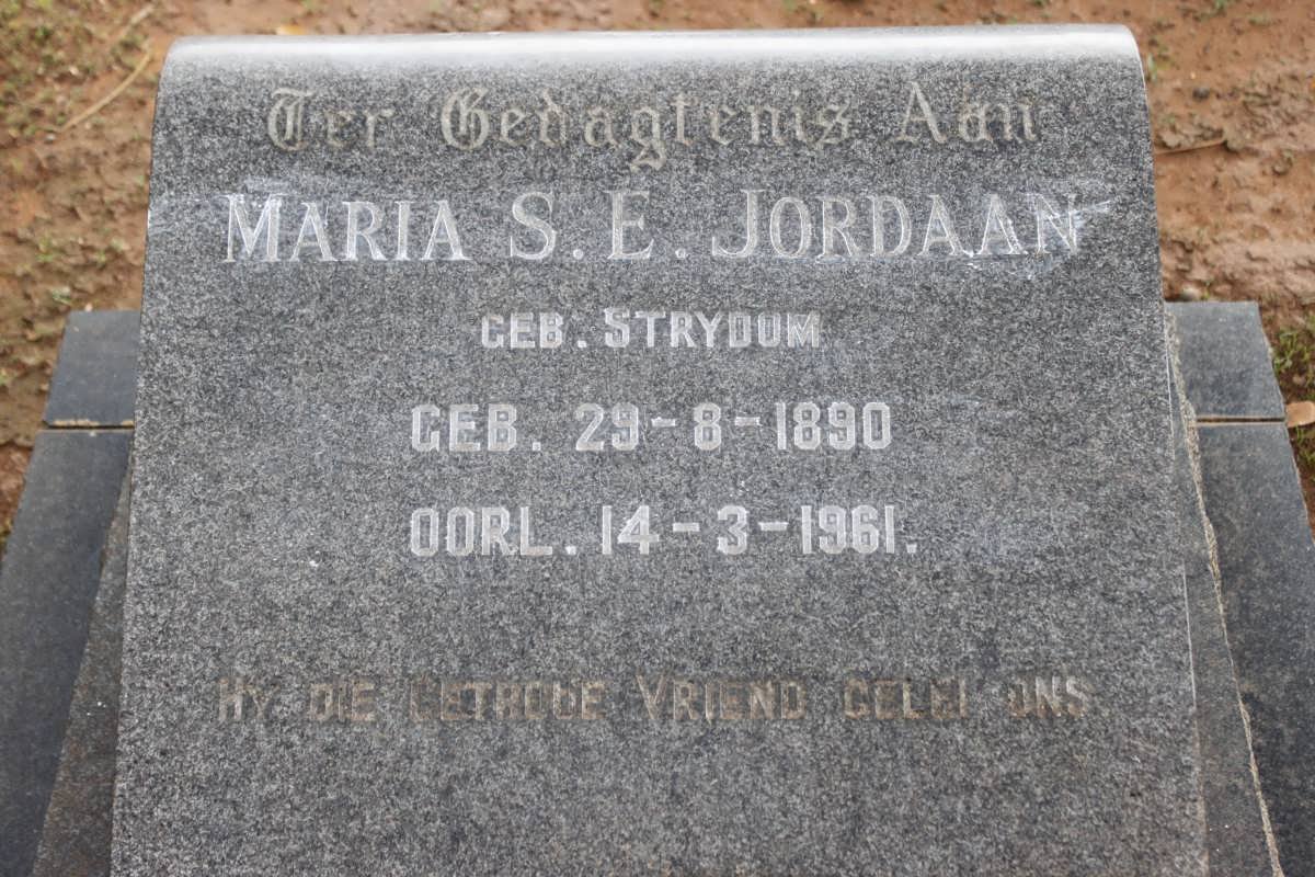 JORDAAN Maria S.E. nee STRYDOM 1890-1961