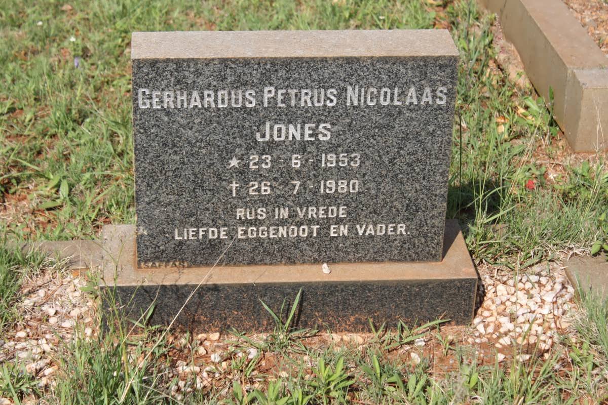 JONES Gerhardus Petrus Nicolaas 1953-1980