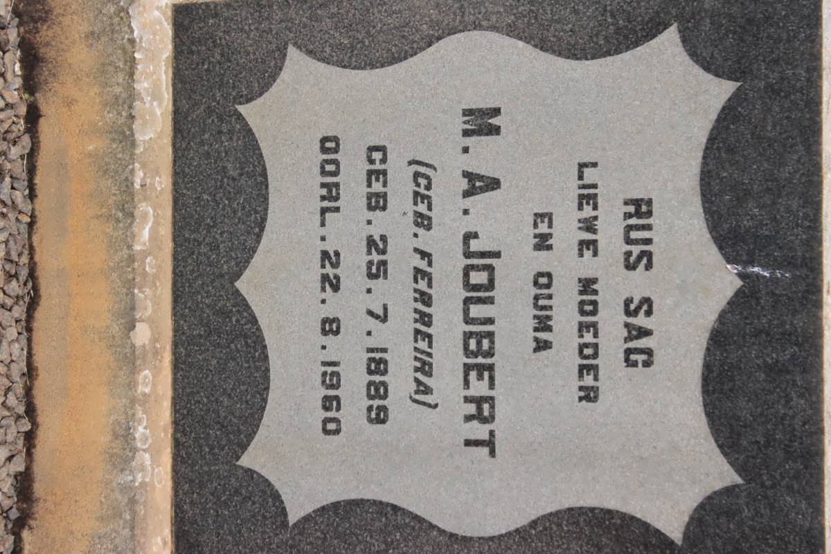 JOUBERT M.A. nee FERREIRA 1889-1960