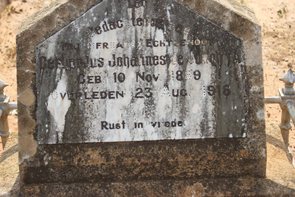 JONGH Gerhardus Johannes, de 1889-1918