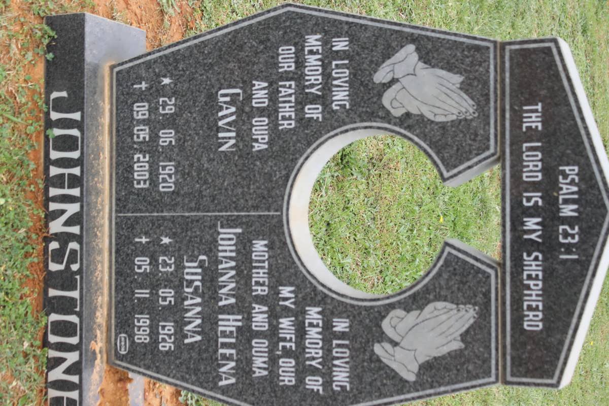 JOHNSTONE Gavin 1920-2003 &amp; Johanna Helena Susanna 1926-1998