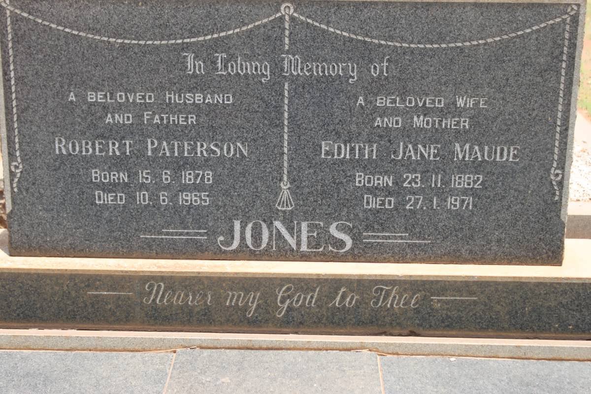 JONES Robert Paterson 1878-1965 &amp; Edith Jane Maude 1882-1971
