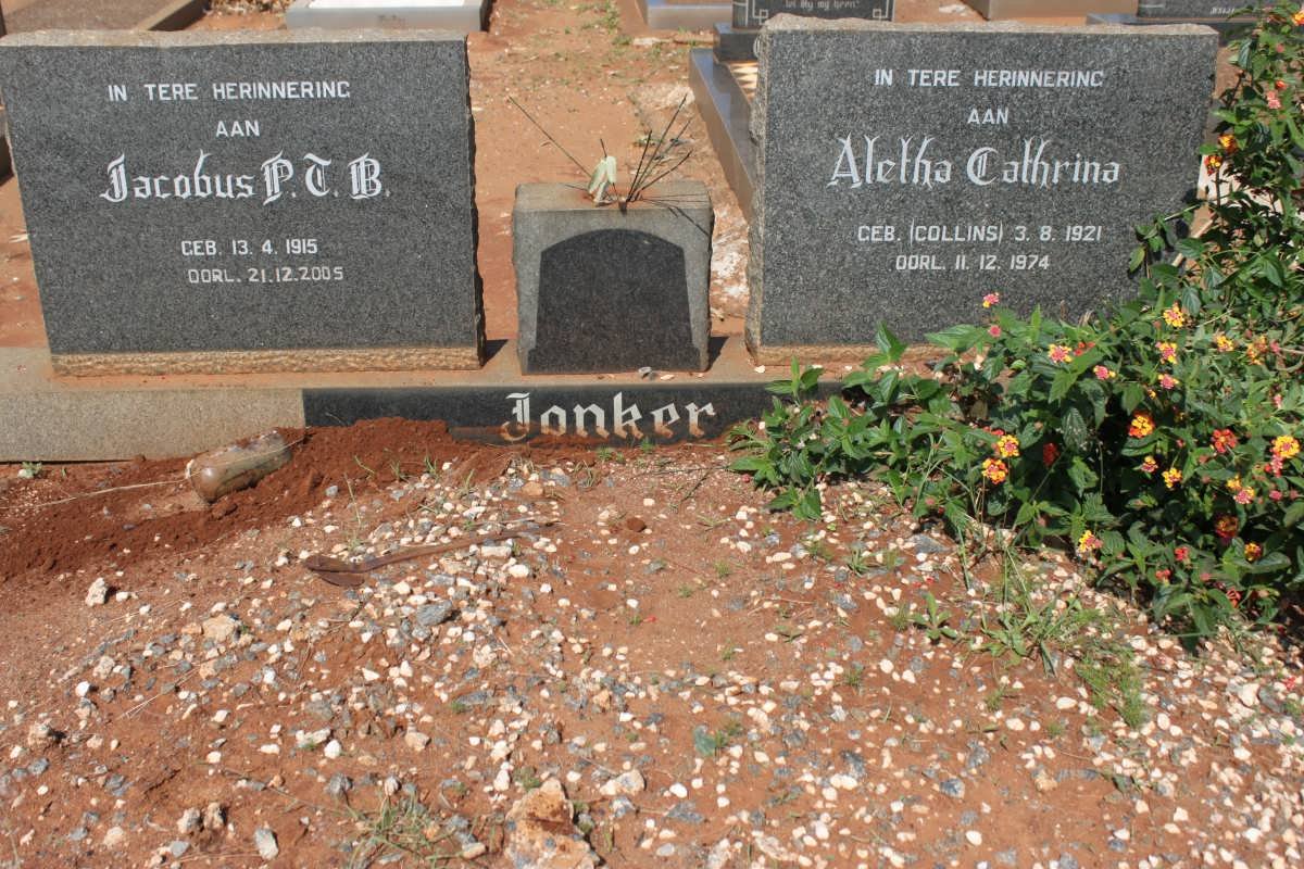 JONKER Jacobus P.C.B. 1915-2005 &amp; Aletha Cathrina COLLINS 1921-1974