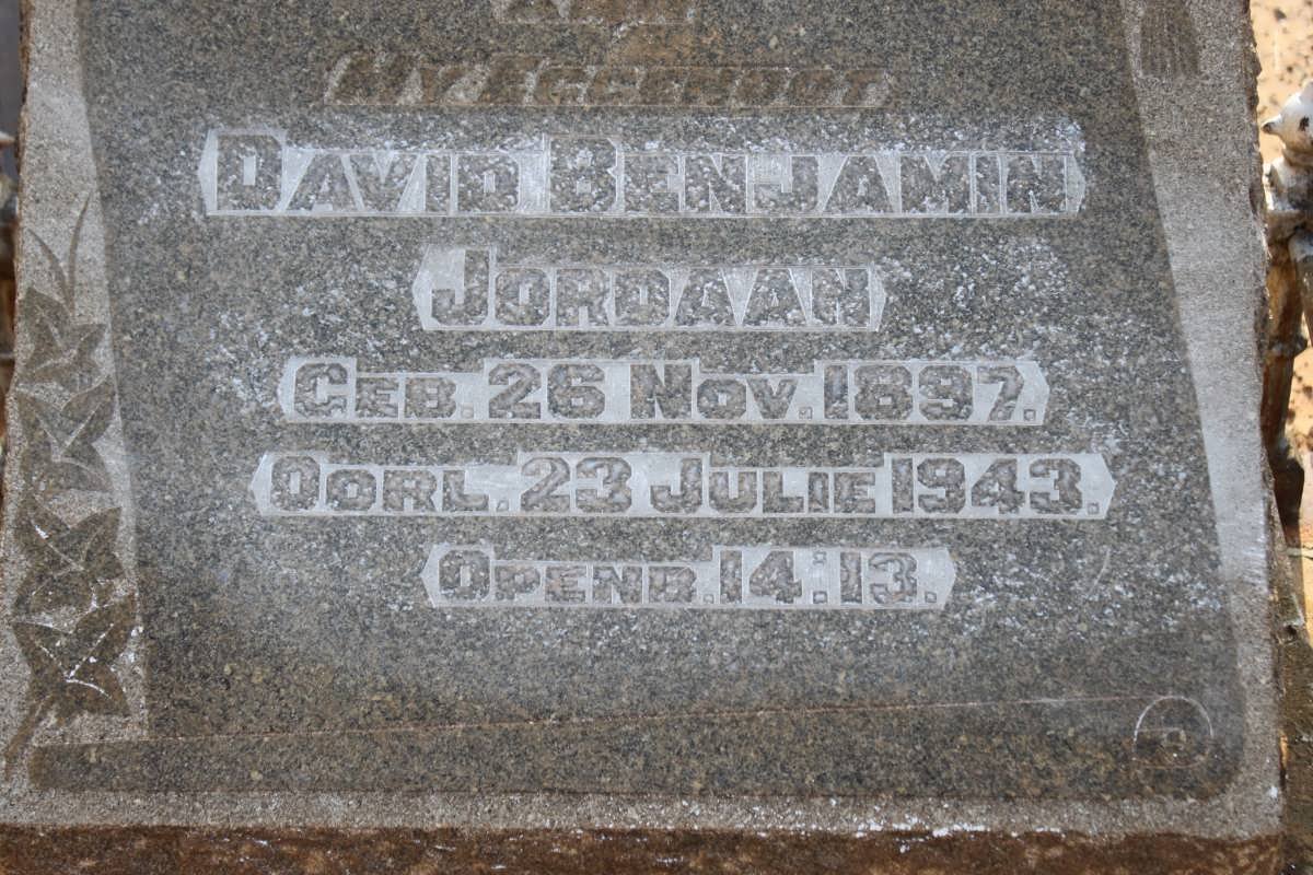 JORDAAN David Benjamin 1897-1943
