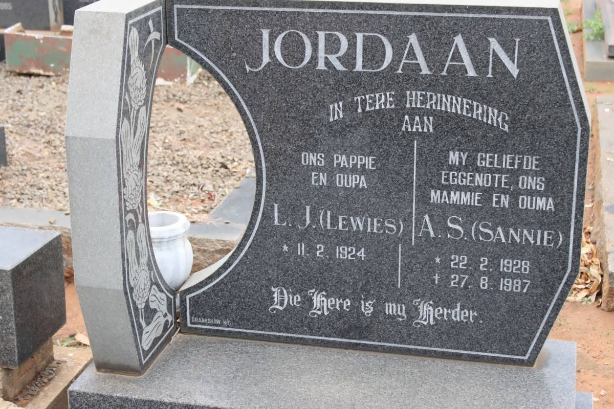 JORDAAN L.J. 1924- &amp; A.S. 1928-1987