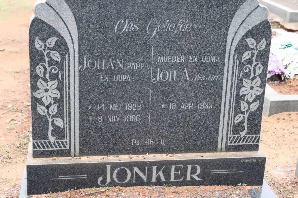 JONKER Johan 1928-1986 &amp; Joh. A. LOTZ 1935-
