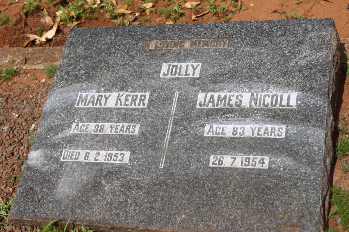 JOLLY James Nicoll -1954 &amp; Mary Kerr -1953