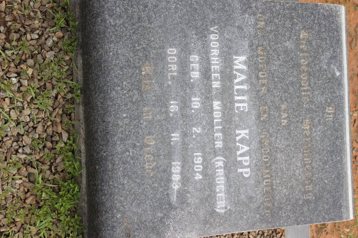 KAPP Malie formerly MOLLER nee KRUGER 1904-1983