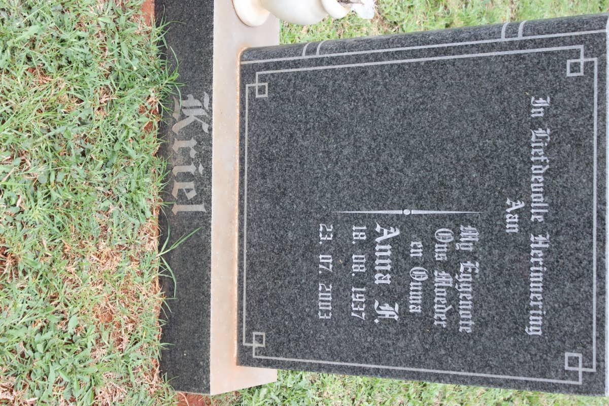 KRIEL Anna J. 1937-2003