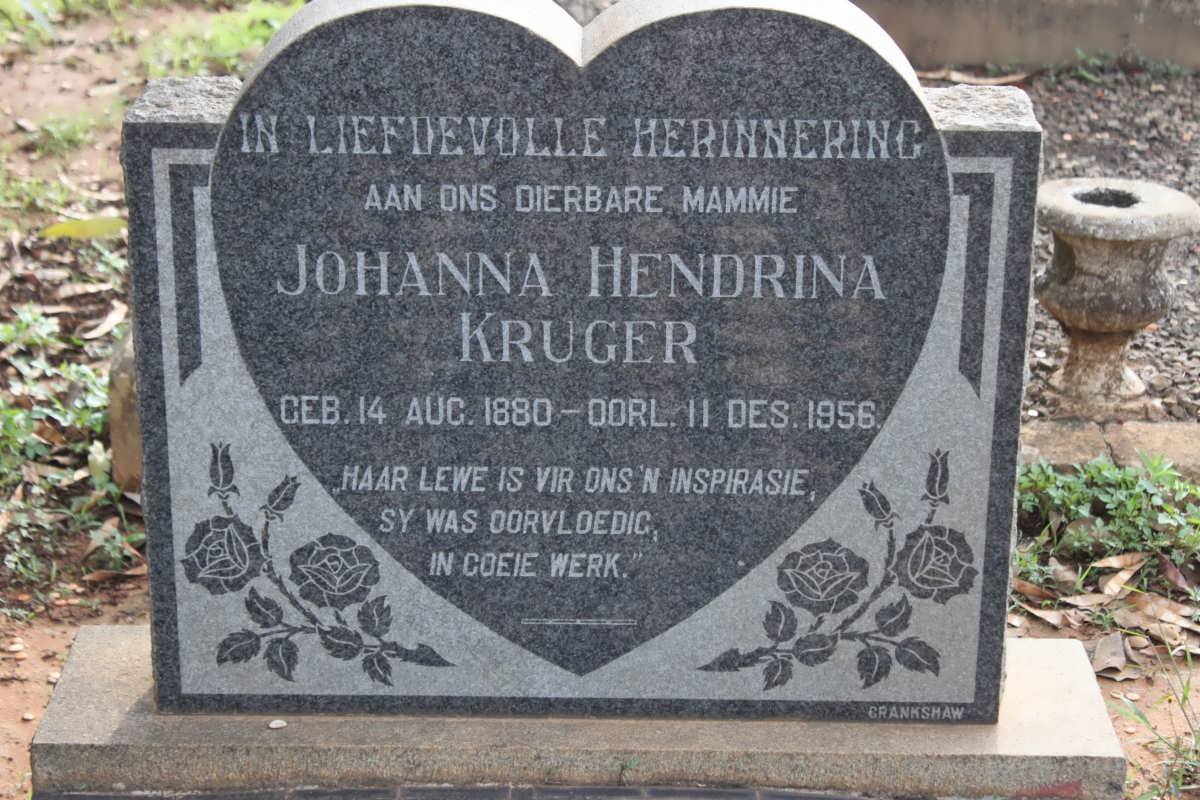 KRUGER Johanna Hendrina 1880-1956