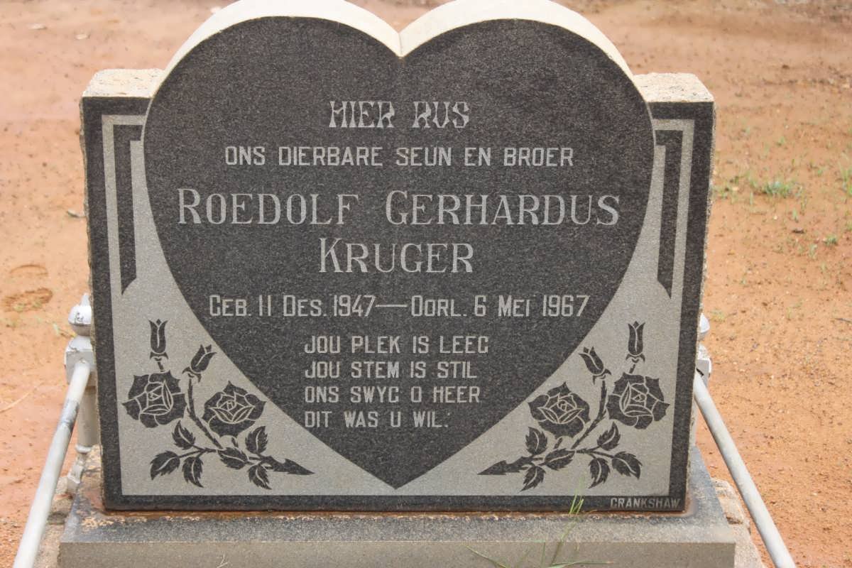 KRUGER Roedolf Gerhardus 1947-1967