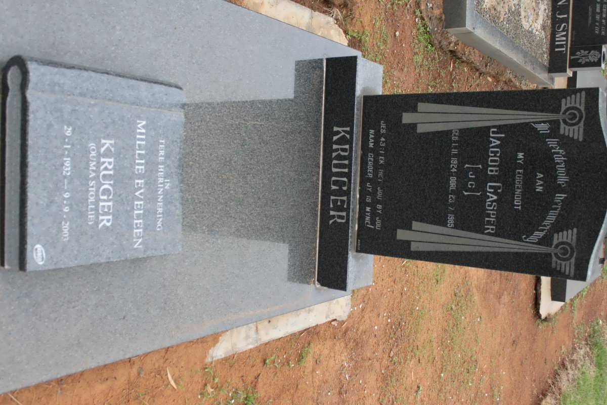 KRUGER Jacob Casper 1924-1985 &amp; Millie Eveleen 1932-2003