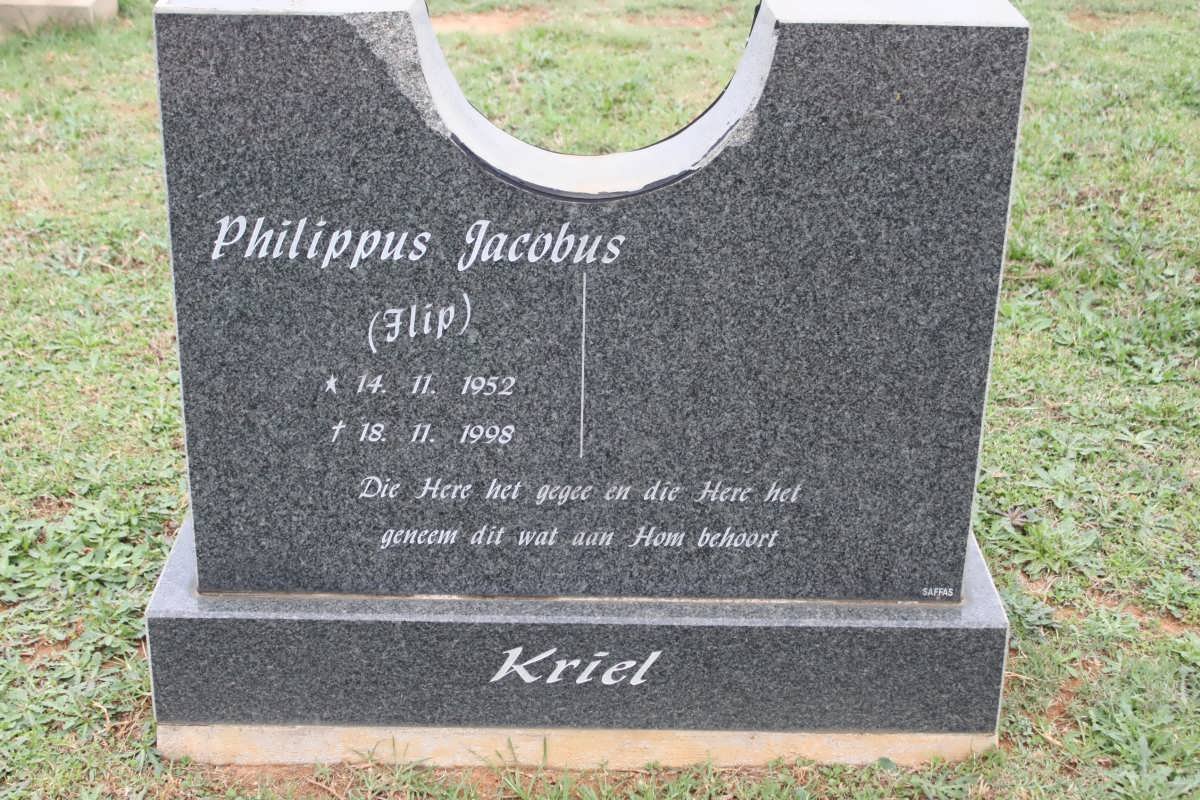 KRIEL Philippus Jacobus 1952-1998