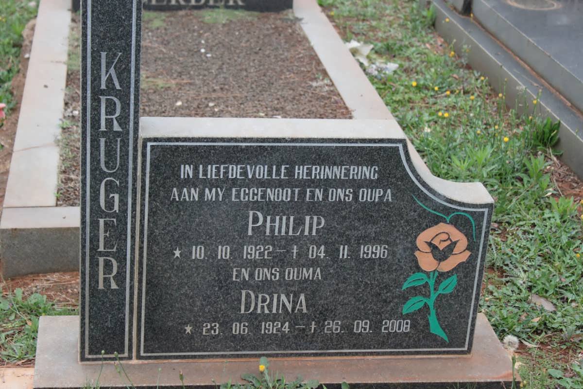 KRUGER Philip 1922-1996 &amp; Drina 1924-2008