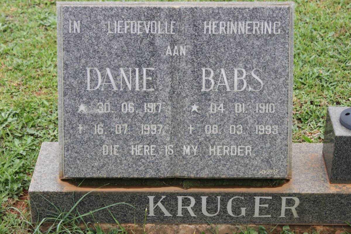 KRUGER Danie 1917-1997 &amp; Babs 1910-1993